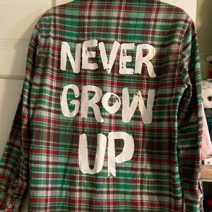 Cakeworthy "Never Grow Up" Flannel